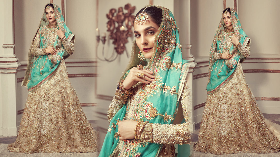 Designer Pakistani Lehenga Blouse Design Gown for Walima Wear