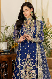 Blue Embroidered Pakistani Salwar Kameez in Premium Chiffon