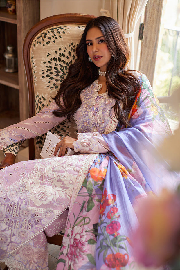 Buy Classic Pakistani Salwar Kameez Embroidered Suit in Lavender Shade