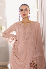 Buy Elegant Beige Shade Chiffon Embroidered Pakistani Salwar Kameez Suit