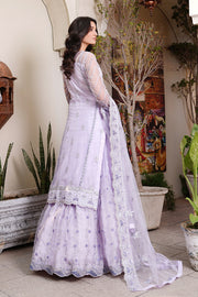 Buy Elegant Lilac Embroidered Pakistani Party Dress in Kameez Gharara Style 2023