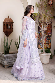 Buy Elegant Lilac Embroidered Pakistani Party Dress in Kameez Gharara Style