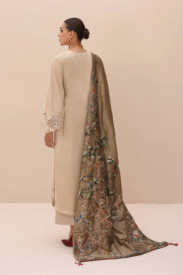 Buy Gold Heavily Embroidered Pakistani Salwar Kameez with Enchanting Shawl 2023