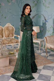 Buy Luxury Bottle Green Embroidered Pakistani Salwar Suit in Frock Style 2024