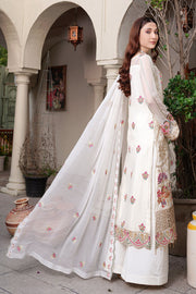 Buy Luxury Embroidered Pakistani Salwar Kameez Dupatta in Snow White Shade 2023