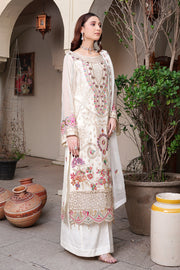 Buy Luxury Embroidered Pakistani Salwar Kameez Dupatta in Snow White Shade
