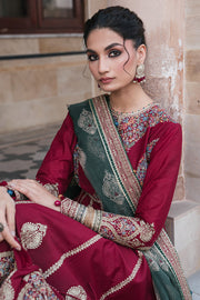 Buy Luxury Pakistani Party Dress in Frock with Dupatta Red Dress In USA
