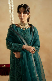Buy Regal Green Embroidered Pakistani Wedding Dress Kameez Sharara