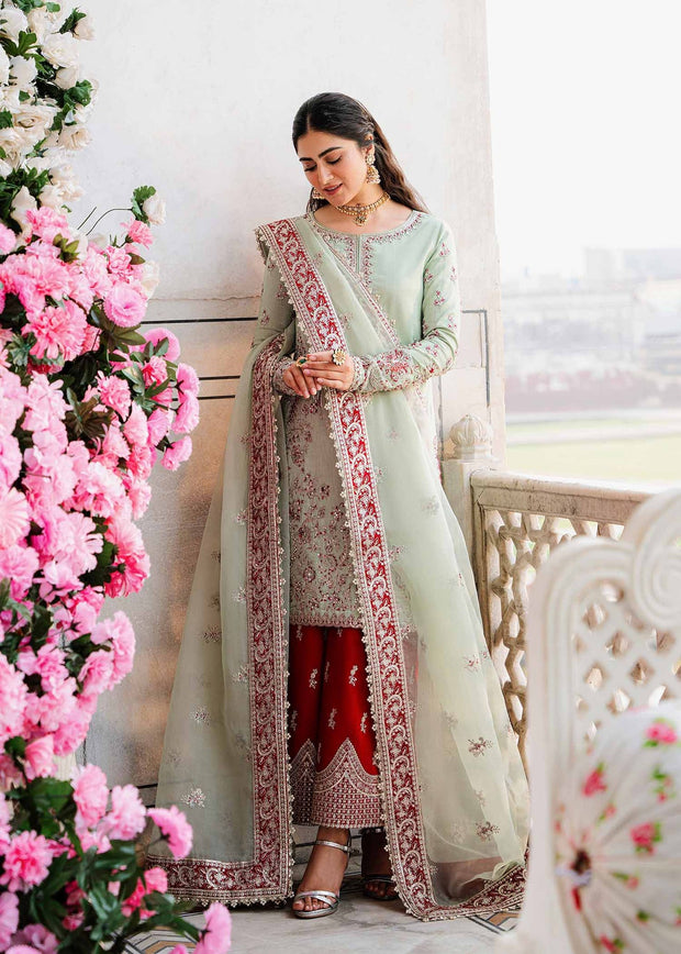 Buy Royal Ice Blue Pakistani Salwar Kameez Embroidered Red Salwar Suit 2024