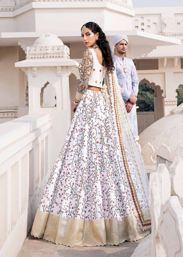 Buy Royal Ivory Heavily Embellished Pakistani Wedding Dress Lehenga Choli