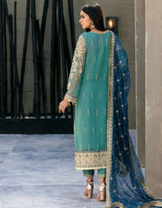 Buy Sea Green Hand Embellished Pakistani Kameez Salwar Suit Blue Dupatta