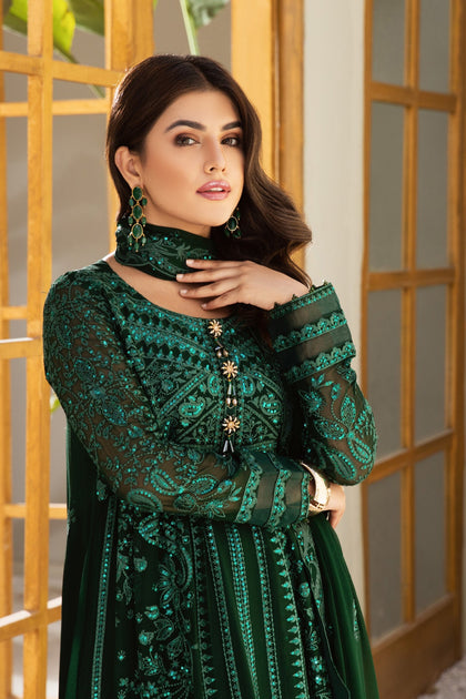 Green Embroidered Salwar Kameez with Dupatta