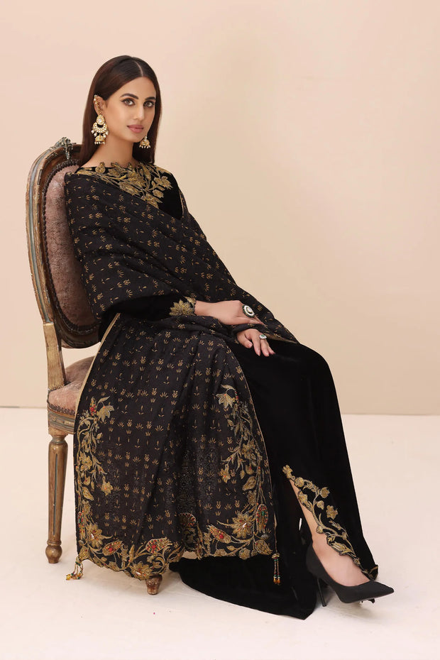 Buy Traditional Black Embroidered Pakistani Salwar Kameez Dupatta Suit Dress 2023