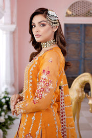Buy Traditional Orange Embroidered Pakistani Salwar Kameez Dupatta Suit 2023