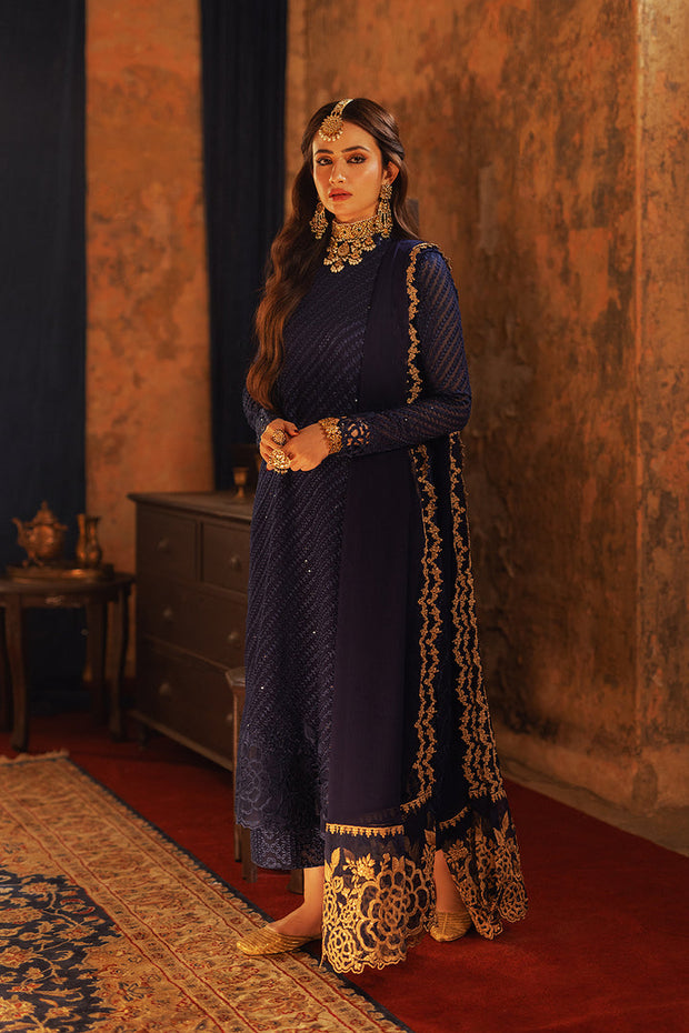 Classic Regal Blue Pakistani Salwar Kameez with Dupatta Dress In United States