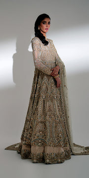 Elegant Embellished Lehenga Gown Style Pakistani Bridal Dress