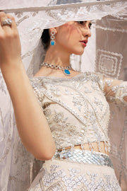 Elegant Embellished White Bridal Lehenga Choli and Dupatta
