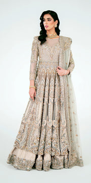 Embellished Lehenga Gown Dupatta Style Pakistani Bridal Dress