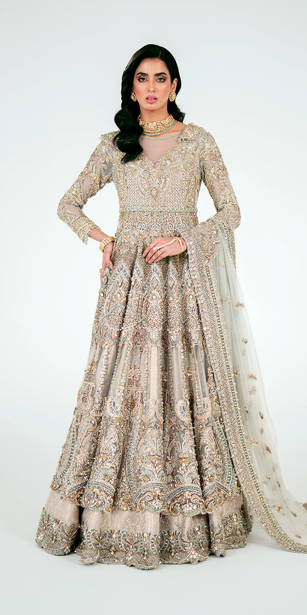 Embellished Lehenga Gown Pakistani Bridal Dress