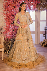 Golden Lehenga Gown Dress for Pakistani Bridal Dresses