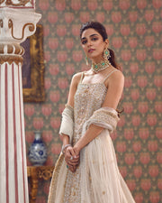 Hand Embellished Ivory Pakistani Bridal Dress Sharara Outfit in USA