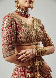 Indian Bridal Dress in Red Lehenga Style