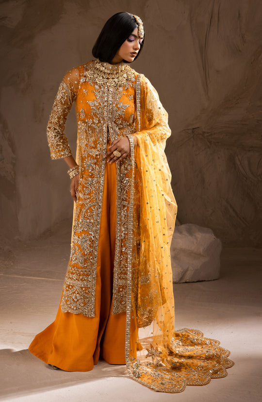 Indian Wedding Dress in Open Jacket Trouser Style