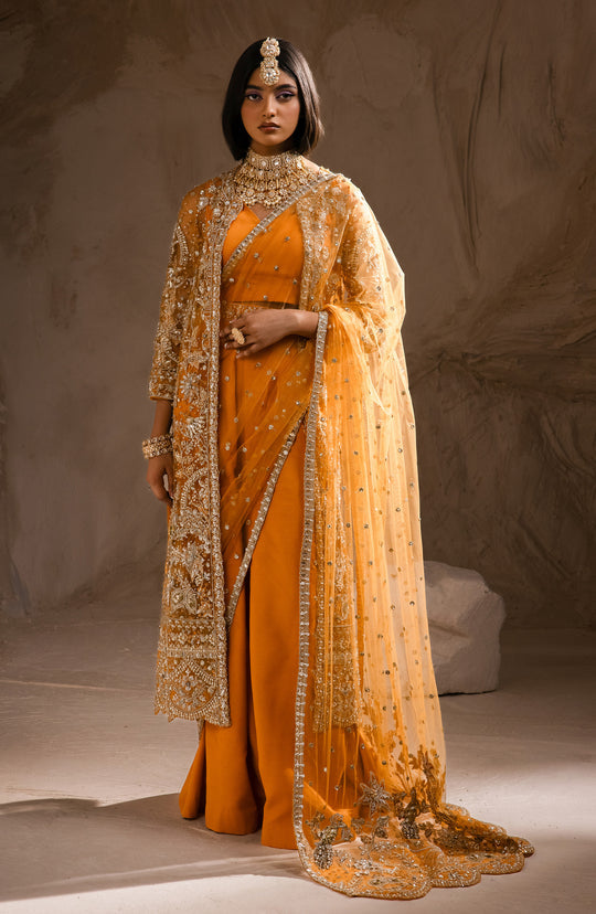 Indian Wedding Dress in Open Jacket and Trouser Style