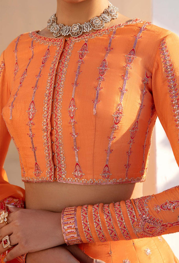 Indian Wedding Dress in Premium Raw Silk Lehenga Choli Style