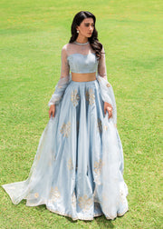 Indian Wedding Dress in Silk Blue Lehenga Choli Style Online