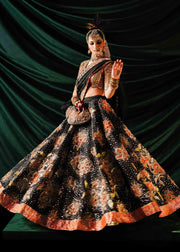Latest Embellished Black Lehenga with Choli and Dupatta Dress