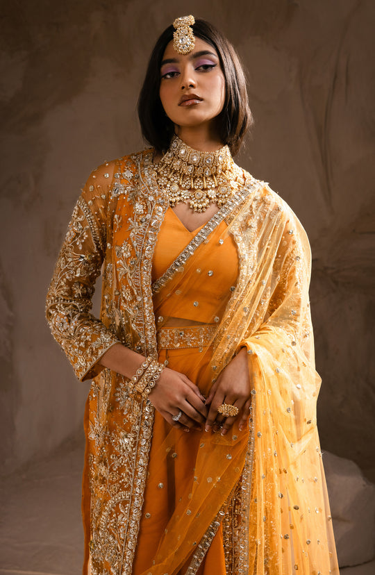 Latest Indian Wedding Dress in Open Jacket and Trouser Style
