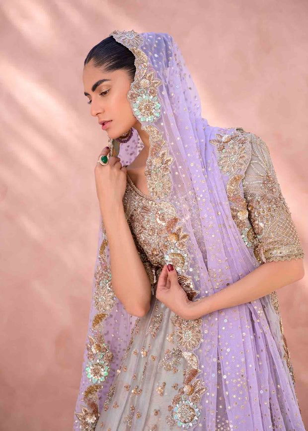 Latest Pakistani Bridal Dress in Classic Lehenga Gown Style