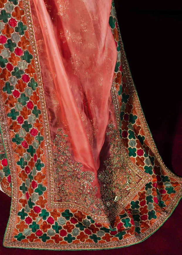 Latest Pakistani Bridal Dress in Pishwas Frock Sharara Style