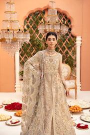 Latest Pakistani Bridal Outfit in Open Gown and Lehenga Style