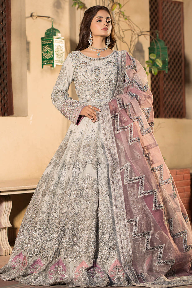 Latest Wedding Dress in Embellished Pishwas Frock Dupatta Style