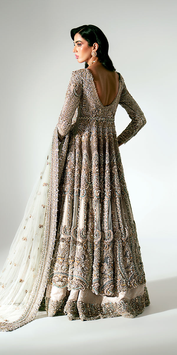Lehenga Gown Style Pakistani Bridal Dress