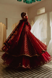 Lehenga and Pishwas Frock Pakistani Wedding Dress