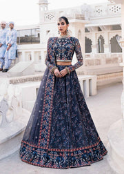 Luxury Greyish Black Embroidered Pakistani Wedding Dress Lehenga Choli