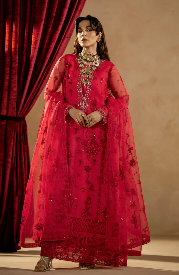 Luxury Shocking Pink Embroidered Pakistani Salwar Kameez Dupatta Suit