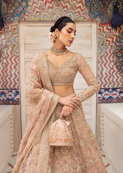 New Alluring Pink Shade Luxury Pakistani Wedding Dress in Lehenga Choli Style 2023