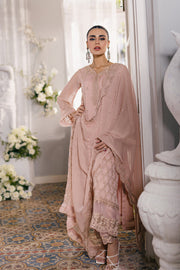 New Elegant Beige Shade Chiffon Embroidered Pakistani Salwar Kameez Suit