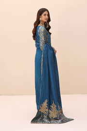 New Elegant Sapphire Blue Embroidered Pakistani Salwar Kameez Dupatta Suit