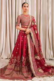 New Heavily Embellished Maroon Pakistani Pishwas Frock Wedding Dress 2023