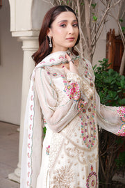 New Luxury Embroidered Pakistani Salwar Kameez Dupatta in Snow White Shade 2023