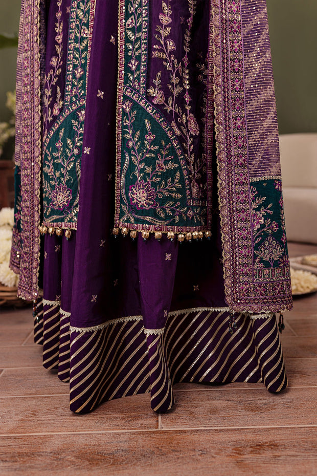 New Luxury Embroidered Pakistani Salwar Kameez Purple Suit Dupatta
