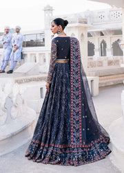 New Luxury Greyish Black Embroidered Pakistani Wedding Dress Lehenga Choli