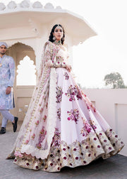 New Snow White Floral Embroidered Pakistani Wedding Dress Lehenga Choli