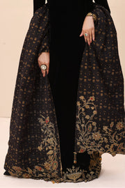 New Traditional Black Embroidered Pakistani Salwar Kameez Dupatta Suit Dress