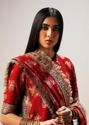 New Traditional Look Red Embroidered Pakistani Wedding Dress Salwar Suit